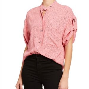 Equipment Pink Dotted Blouse